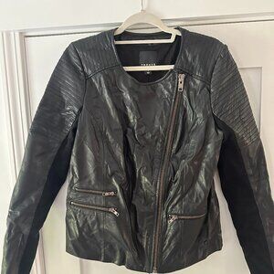 Trouve Women's Leather Moto Jacket